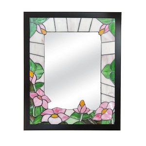 Pink Floral - 20 Inch Framed Mirror