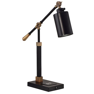 Cylinder - 1 Light Multi-Direction Desk Lamp With Wireless/USB Charger