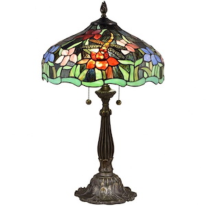Dragonfly Waterlily - Two Light Table Lamp