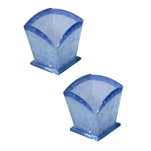 4 Inch Fused Glass Candle Votive Set (Pack of 2)