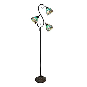 Alassio Teal - 3 Light Floor Lamp-72.5 Inches Tall and 20 Inches Wide