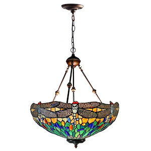 Anacapa Dragonfly Inverted - 3 Light Chandelier-30 Inches Tall and 22.5 Inches Wide