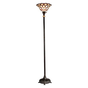 Peacock Tiffany - One Light Torchiere Lamp