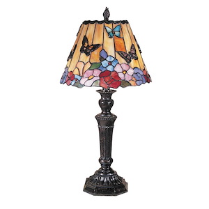 Butterfly /Peony Tiffany - Two Light Table Lamp
