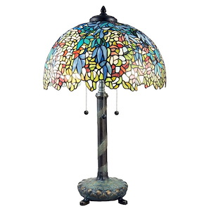 Jacques Laburnum - 3 Light Tiffany Table Lamp