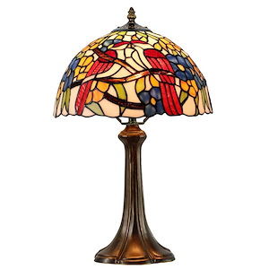 Lovebirds Floral - 1 Light Table Lamp-19 Inches Tall and 12 Inches Wide
