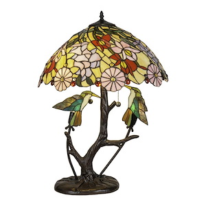 Perched Hummingbirds - 4 Light Table Lamp-26 Inches Tall and 19 Inches Wide
