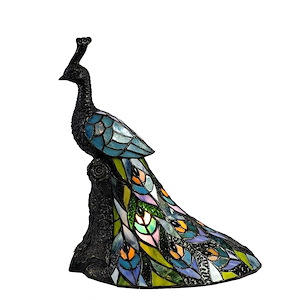 Galana Turquoise Peacock - 1 Light Accent Lamp-15.5 Inches Tall and 13.25 Inches Wide