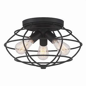 Jax - 3 Light Flush Mount-8.75 Inches Tall and 15 Inches Wide