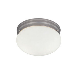 2 Light Flush Mount With Satin Etched Glass Globe