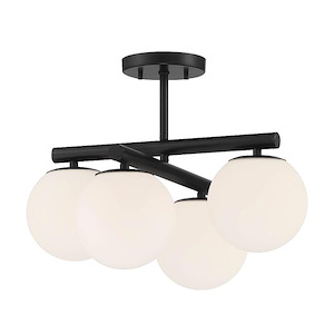 Crown Heights - 4 Light Semi-Flush Mount In Modern Style-13.5 Inches Tall and 18 Inches Wide