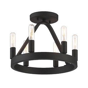Carousel - 6 Light Semi-Flush Mount In Modern Style-9.5 Inches Tall and 12 Inches Wide