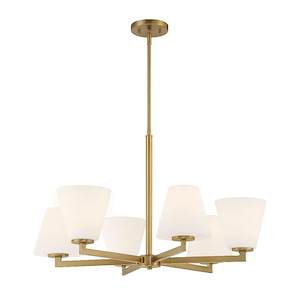 Palmyra - 6 Light Chandelier In Mid-Century Modern Style-18.5 Inches Tall and 30 Inches Wide