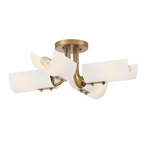 Manhasset - 4 Light Semi-Flush Mount In Modern Style-6.75 Inches Tall and 20 Inches Wide