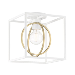 Kew Gardens - 1 Light Semi-Flush Mount In Modern Style-10.75 Inches Tall and 10 Inches Wide