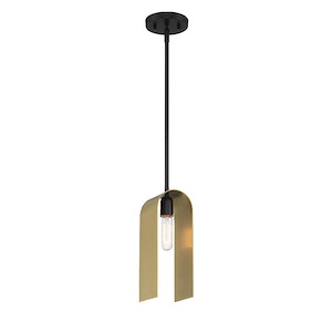 U Turn - 1 Light Pendant In Glam Style-12.75 Inches Tall and 4.5 Inches Wide - 1159225