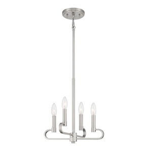 Summit - 4 Light Convertible Chandelier In Transitional Style-12.25 Inches Tall and 14 Inches Wide