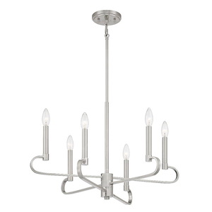 Summit - 6 Light Chandelier In Transitional Style-16.75 Inches Tall and 25.5 Inches Wide