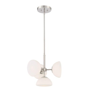 Zio - 4 Light Convertible Chandelier In Retro Style-14 Inches Tall and 14.5 Inches Wide