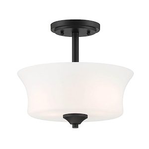 Bronson - 2 Light Semi-Flush Mount In Transitional Style-10.5 Inches Tall and 12 Inches Wide
