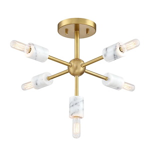Star Dust - 5 Light Semi-Flush Mount -12.5 Inch Tall and 16.5 Inch Wide - 1376227