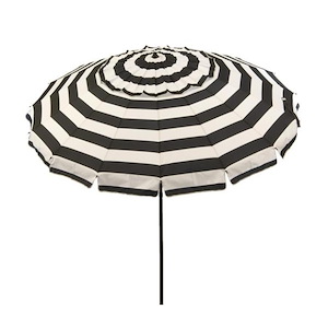 8 Ft Deluxe Black And White Patio/Beach Umbrella