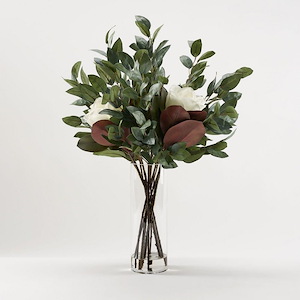 Natural Plus Magnolias and Eucalyptus - Planter-32 Inches Tall and 23 Inches Wide