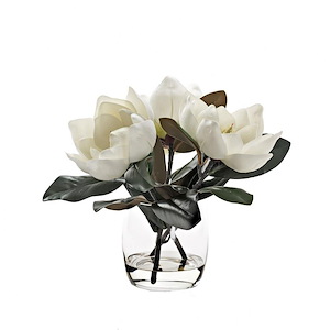 Eva Magnolia Stems - Vase-15 Inches Tall and 15 Inches Wide