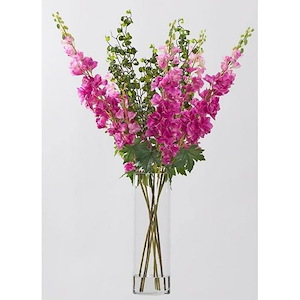 Delphiniums and Benjamina Ficus - Planter-38 Inches Tall and 24 Inches Wide