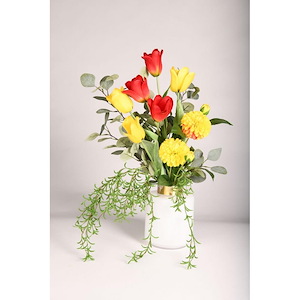 Happy Tulips - Planter-25 Inches Tall and 14 Inches Wide