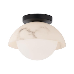 Moonstone - 11W 1 LED Semi-Flush Mount-7.75 Inches Tall and 9.88 Inches Wide