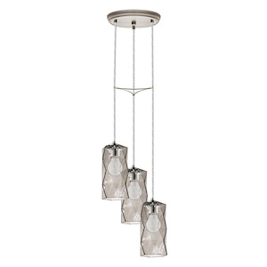Estevau - 75W 3 LED Pendant In Contemporary Style-10.25 Inches Tall and 11.38 Inches Wide
