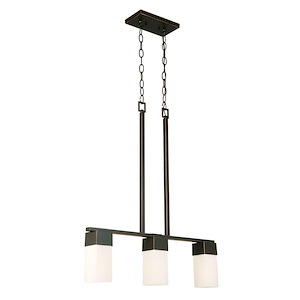 Ciara Springs - 3 Light Linear Pendant with Square Cylinder Shades