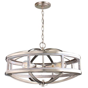 Montrose - 4-Light Chandelier - Acacia Wood And Brushed Nickel - 692684