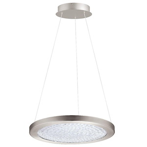 Arezzo 3 - 1-Light LED Pendant - Matte Nickel - Clear Glass - 18 Inches