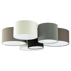 Pastore - 6-Light Ceiling Light - White - Black - Taupe - Grey And Cappuccino Shades