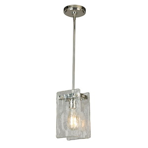 Wolter - 1-Light Mini Pendant - Polished Nickel - Clear Hand Sculpted Glass