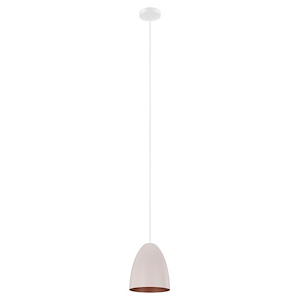 Sarabia-P - 1-Light Pendant - Pastel Apricot Exterior - Copper Interior - 882890