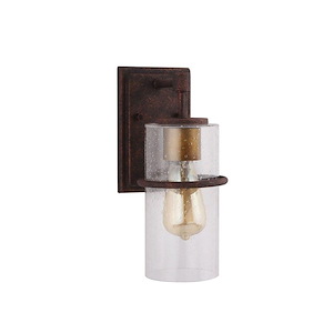 Brandel - 1 Light Outdoor Wall Sconce - Rust - Clear Seedy - 5 Inches - 1221421