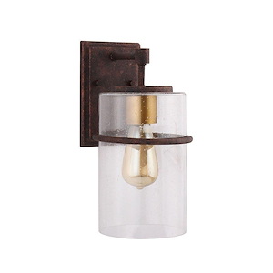 Brandel - 1 Light Outdoor Wall Sconce - Rust - Clear Seedy - 7 Inches - 1221422