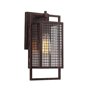 Garraux - 1 Light Wall Sconce - Rust - Clear - 7 Inches