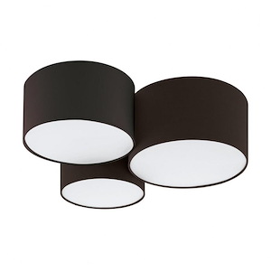 Pastore 2 - 3 Light Flush Mount In Transitional Style 10 Inches Tall And 24 Inches Wide