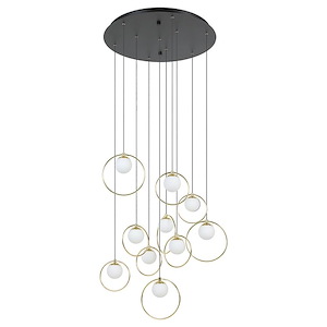 Portocolom - 300W 10 LED Round Cascade Pendant-93.07 Inches Tall and 23 Inches Wide - 1329938