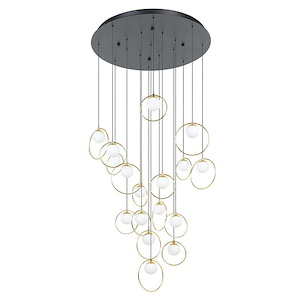Portocolom - 867W 17 LED Round Cascade Pendant-92.83 Inches Tall and 30.7 Inches Wide