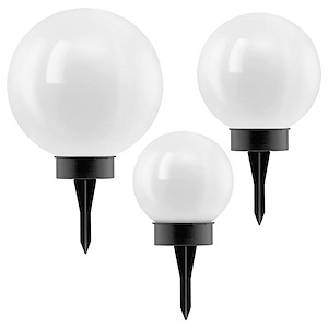 Solar - 0.5W 1 LED Outdoor Path Light (Set of 3)-10 Inches Tall and 10 Inches Wide