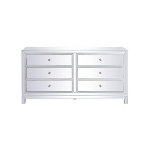 Reflexion - 6 Drawer Mirrored Cabinet In Modern Style-32 Inches Tall and 18 Inches Wide - 688725