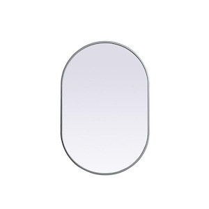 Asha - Metal Frame Oval Mirror In Modern Style-30 Inches Tall and 20 Inches Wide