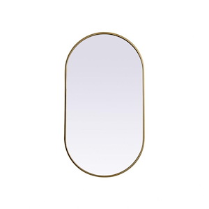 Asha - Metal Frame Oval Mirror In Modern Style-36 Inches Tall and 20 Inches Wide
