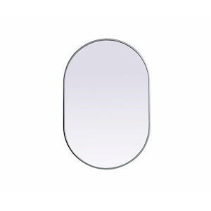 Asha - Metal Frame Oval Mirror In Modern Style-36 Inches Tall and 24 Inches Wide - 1292437