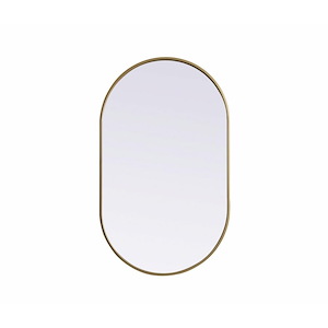Asha - Metal Frame Oval Mirror In Modern Style-40 Inches Tall and 24 Inches Wide